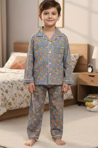 Grey butterfly night suit