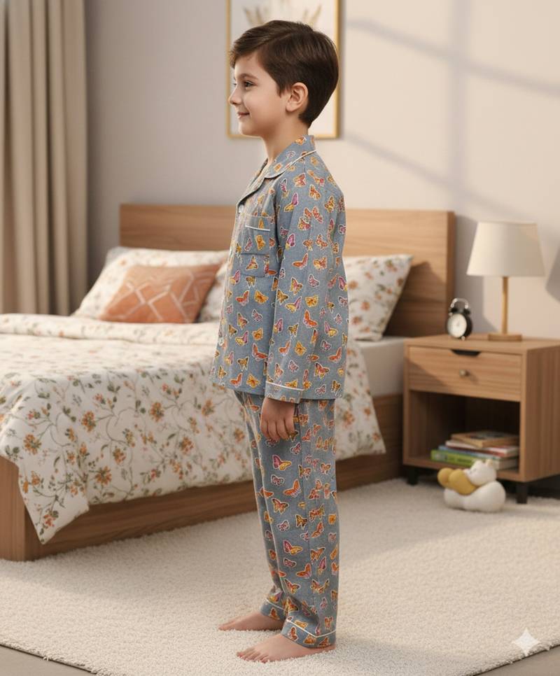 Grey butterfly night suit
