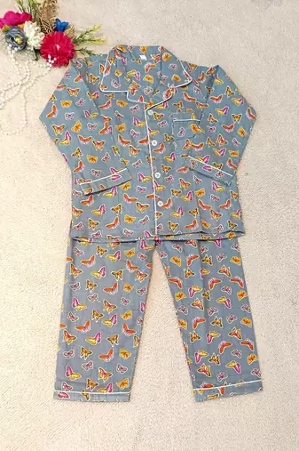 Grey butterfly night suit