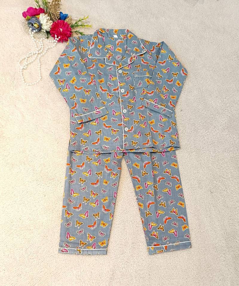 Grey butterfly night suit