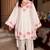 White rayon readymade suit with embroidery & lace border work