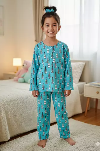 Guitar printed night suit