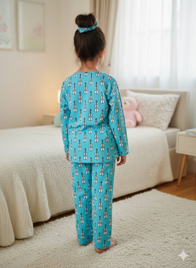 Guitar printed night suit