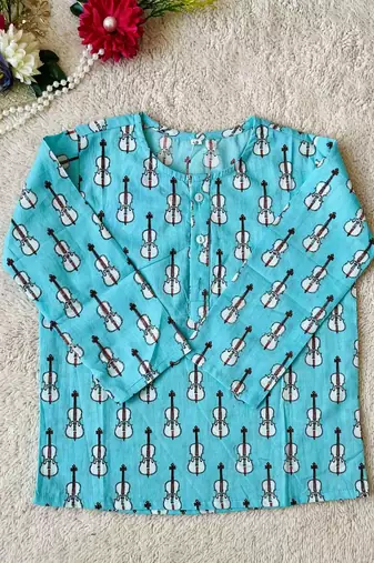 Guitar printed night suit