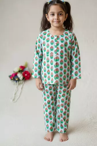 Cupcake printed night suit