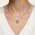 925 Sterling Silver Emerald-Cut Green CZ Solitaire Pendant Necklace Set  for Women