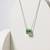 925 Sterling Silver Emerald-Cut Green CZ Solitaire Pendant Necklace Set  for Women