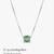 925 Sterling Silver Emerald-Cut Green CZ Solitaire Pendant Necklace Set  for Women