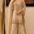 Beige chinon readymade suit with embroidery & sequence work