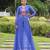 Blue georgette readymade navratri top with leheriya & kutchi patchwork