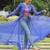 Blue georgette readymade navratri top with leheriya & kutchi patchwork
