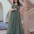 Mehendi silk blend readymade anarkali suit with embroidery work