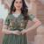 Mehendi silk blend readymade anarkali suit with embroidery work
