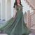 Mehendi silk blend readymade anarkali suit with embroidery work