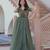 Mehendi silk blend readymade anarkali suit with embroidery work