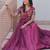 Wine silk blend readymade anarkali suit with embroidery work