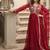 Red georgette readymade anarkali suit with embroidery & sequence work
