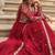 Red georgette readymade anarkali suit with embroidery & sequence work