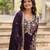 Violet georgette readymade anarkali suit with embroidery & sequence work