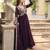 Violet georgette readymade anarkali suit with embroidery & sequence work