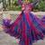 Blue georgette readymade navratri anarkali with leheriya & kutchi patchwork