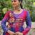 Blue georgette readymade navratri anarkali with leheriya & kutchi patchwork