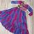 Blue georgette readymade navratri anarkali with leheriya & kutchi patchwork