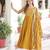 Mustard vichitra readymade anarkali suit with zari embroidery & sequence work