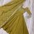 Mustard vichitra readymade anarkali suit with zari embroidery & sequence work