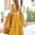 Mustard vichitra readymade anarkali suit with zari embroidery & sequence work