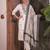 Off white cotton embroidered straight kurti with pant & printed cotton dupatta set