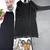 Black Color Embroidery And Beads Work Fuax Georget Salwar Suit 