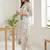 Women Floral Printed Regular Thread Work Linen Kurta with Trousers