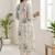 Women Floral Printed Regular Thread Work Linen Kurta with Trousers