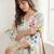 Women Floral Printed Regular Thread Work Linen Kurta with Trousers