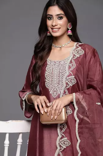 Women Ethnic Motifs Embroidered Kurta with Trousers & Dupatta