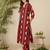 Women Printed Pleated Pure Cotton Kurta with Trousers