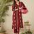 Women Printed Pleated Pure Cotton Kurta with Trousers