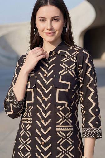 Women Printed Regular Pure Cotton Kurta with Trousers
