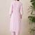 Floral Embroidered Mandarin Collar Thread Work Pure Cotton Kurta With Trouser