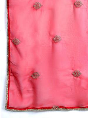 Ethnic Motifs Embroidered Liva Kurta With Trousers & Dupatta 4