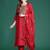 Ethnic Motifs Embroidered Liva Kurta With Trousers & Dupatta