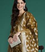 Women Ethnic Motifs Woven Design Kurta with Trousers & With Dupatta