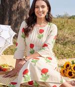 Women Floral Printed Regular Pure Cotton Kurta with Trousers