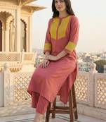 Women Colourblocked Regular Sequinned Kurta with Trousers
