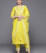 Women Ethnic Motifs Embroidered Thread Work Kurta with Trousers & Dupatta