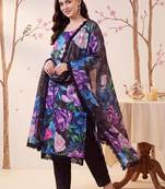 Women Floral Printed Regular Kurta with Trousers & With Dupatta