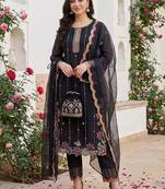 Women Floral Embroidered Regular Mirror Work Kurta with Trousers & With Dupatta