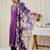 Floral Embroidered V-Neck Thread Work Kurta With Salwar & Dupatta