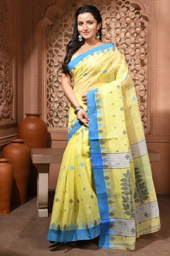 women's bengal handloom forest   cotton blend saree for women